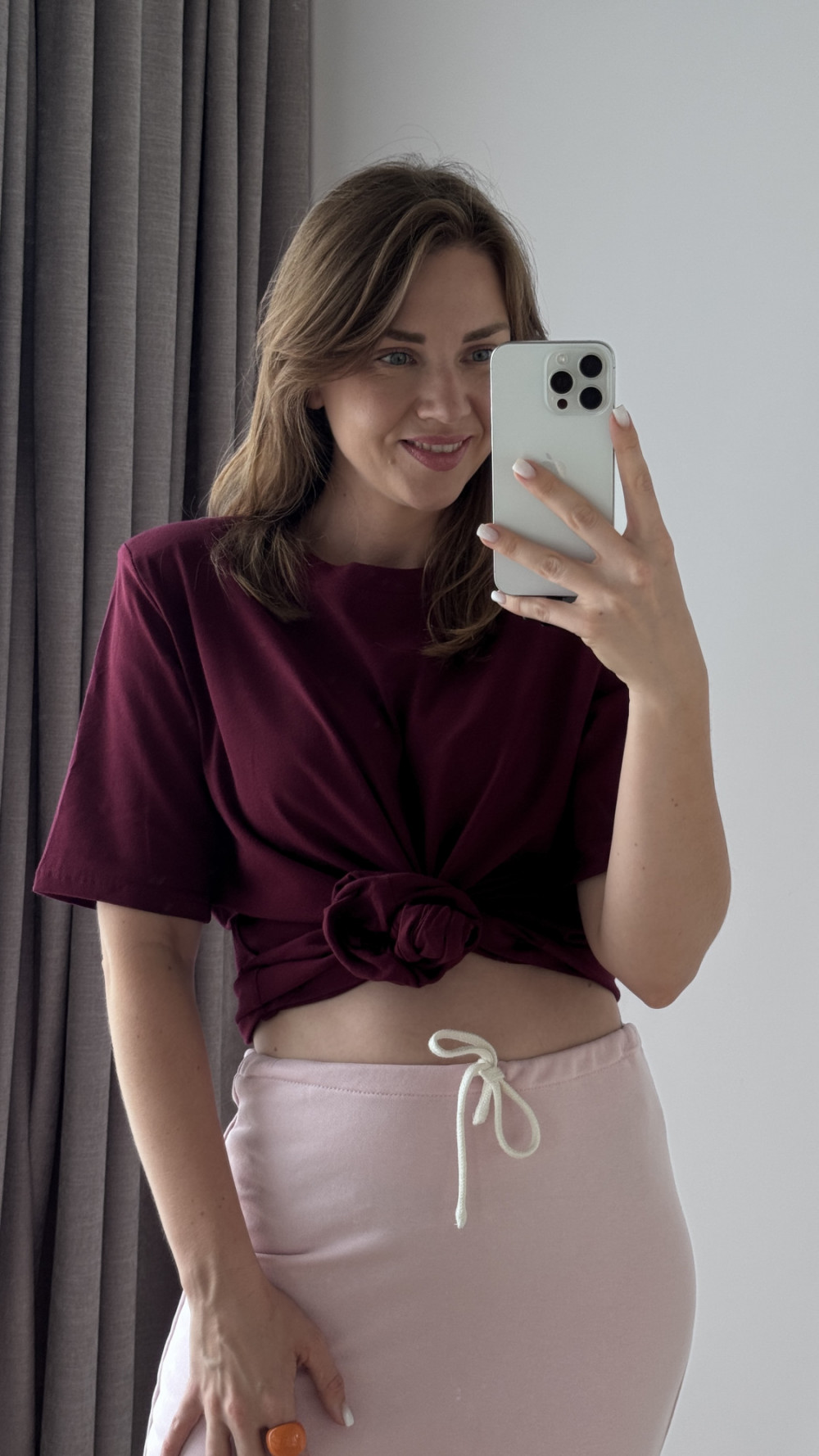 KOSZULKA BAWEŁNIANA Z RÓŻĄ I GUMKĄ DO WŁOSOW BURGUND ROSALINA 5