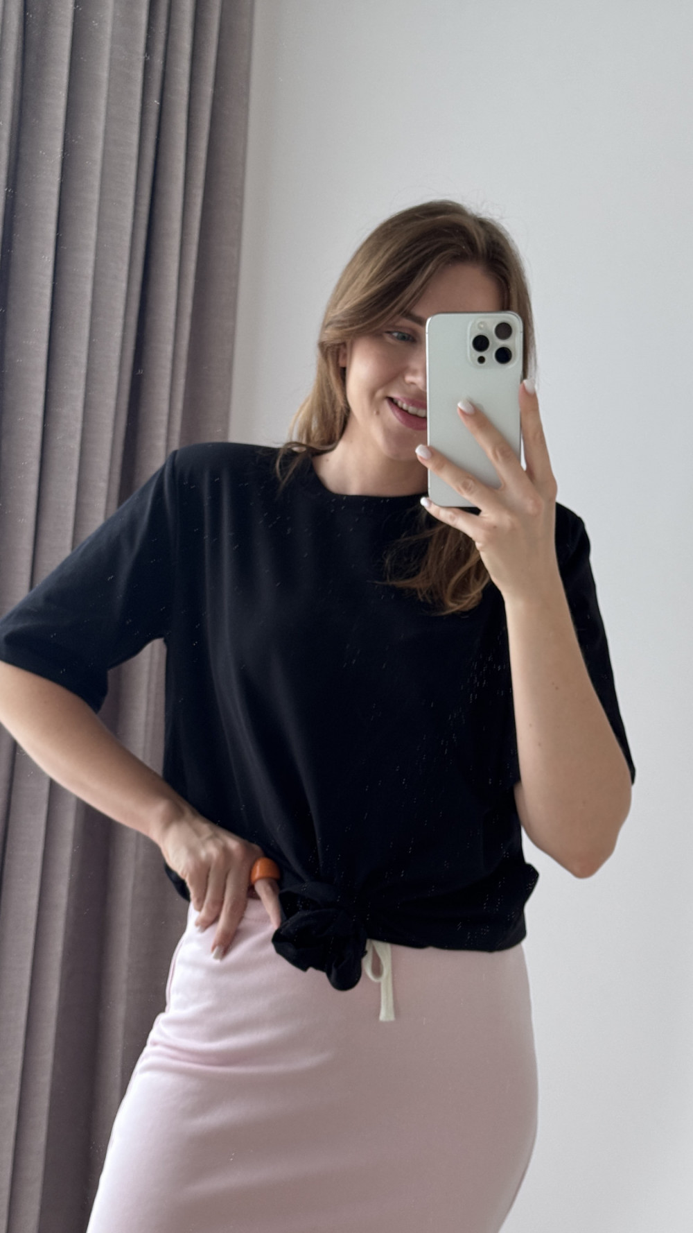 KOSZULKA BAWEŁNIANA Z RÓŻĄ I GUMKĄ DO WŁOSOW CZARNA ROSALINA 3