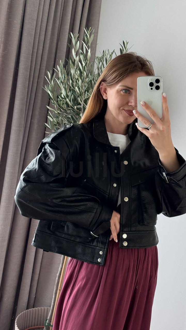 KURTKA EKO SKÓRKA CZARNY KROKODYL 6