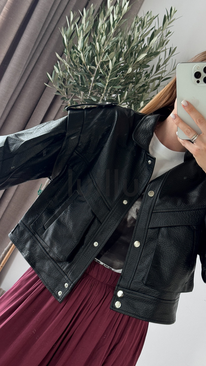 KURTKA EKO SKÓRKA CZARNY KROKODYL 7