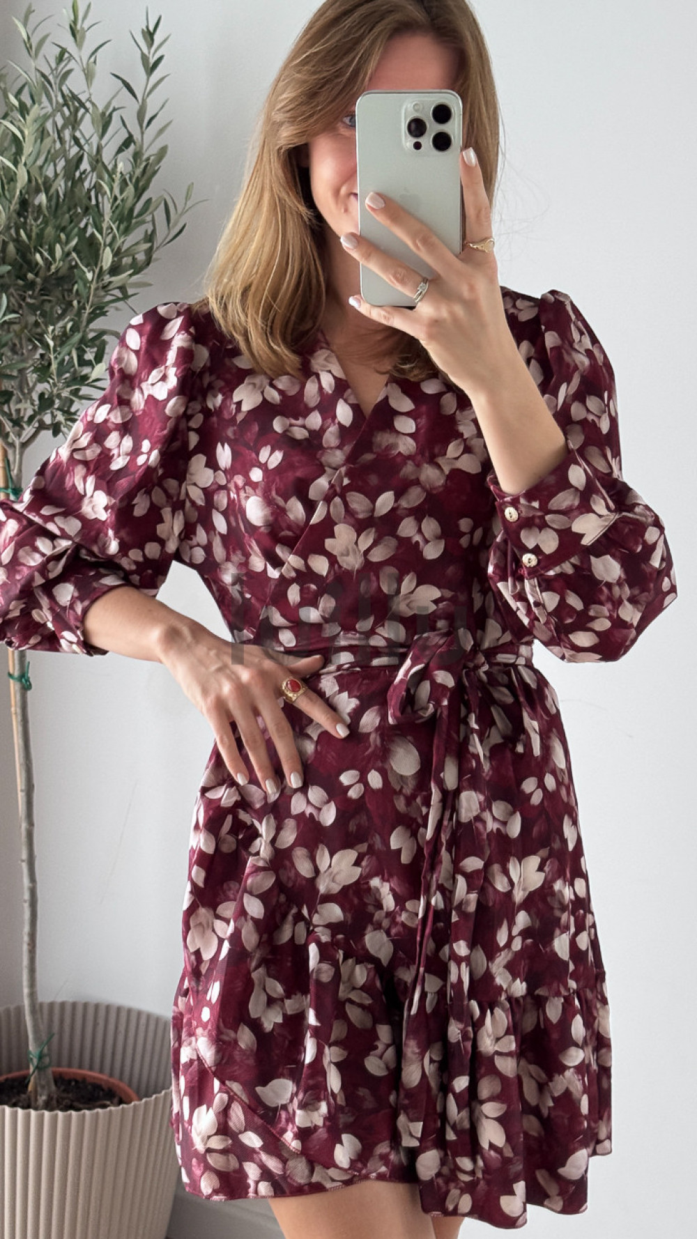 SUKIENKA MINI BORDOWA W ŁĄCZKĘ WIĄZANA MARION 3