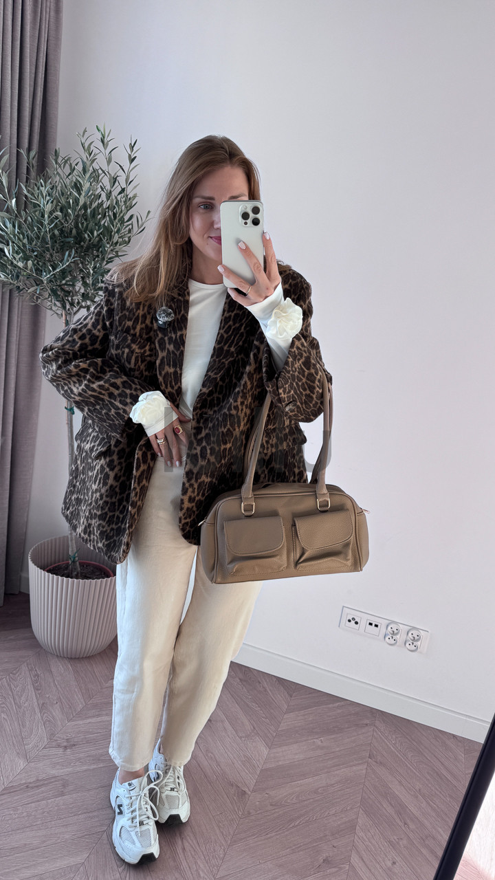 SPODNIE Z CIENKIEGO DŻINSU BANANY BEŻOWE 2