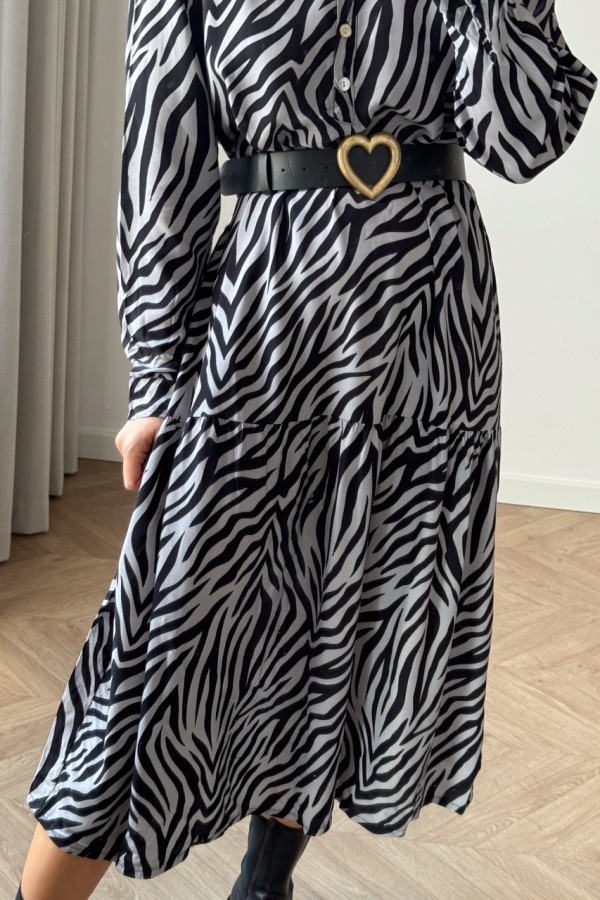 SUKIENKA WISKOZOWA SZARA ZEBRA OVERSIZE 4