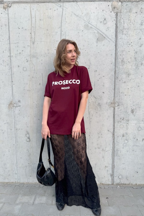 T-SHIRT PROSECCO MOOD BORDOWY 3