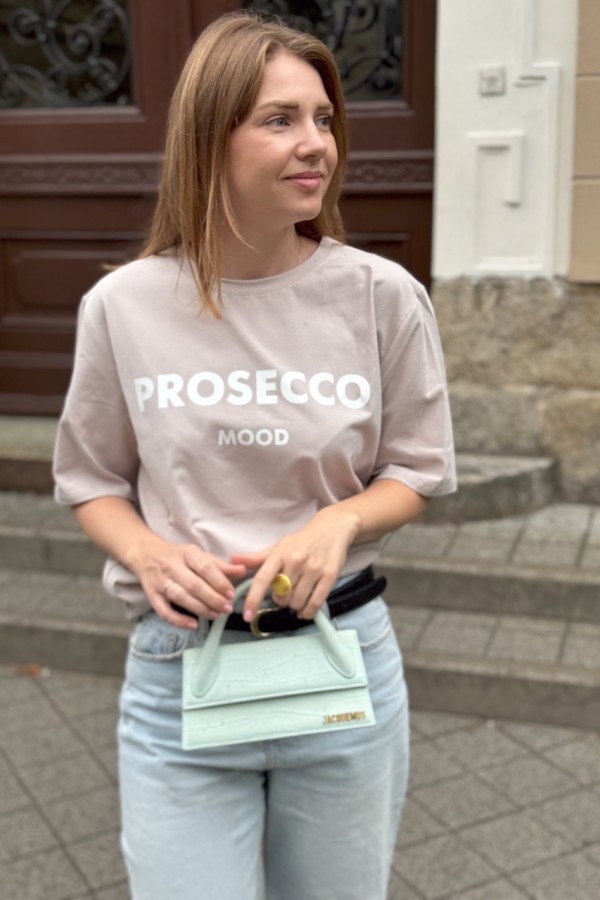 T-SHIRT PROSECCO MOOD JASNY BEŻ 3