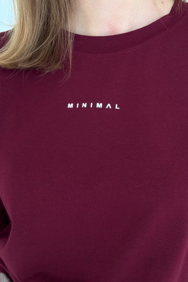 T-SHIRT BAWEŁNIANY BORDO MINIMAL 4