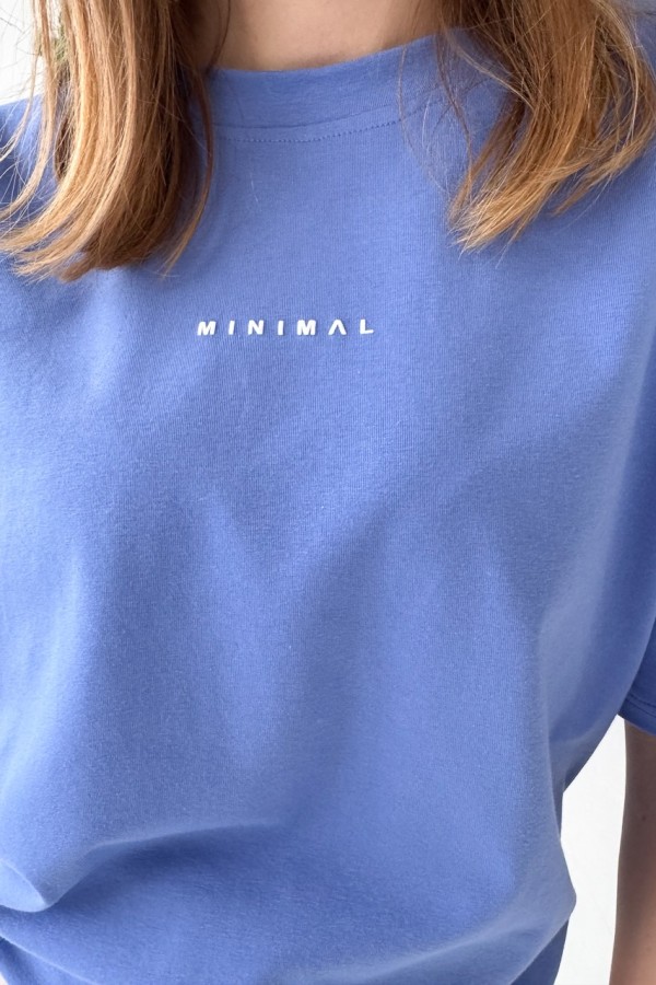 T-SHIRT BAWEŁNIANY NIEBIESKI MINIMAL 6