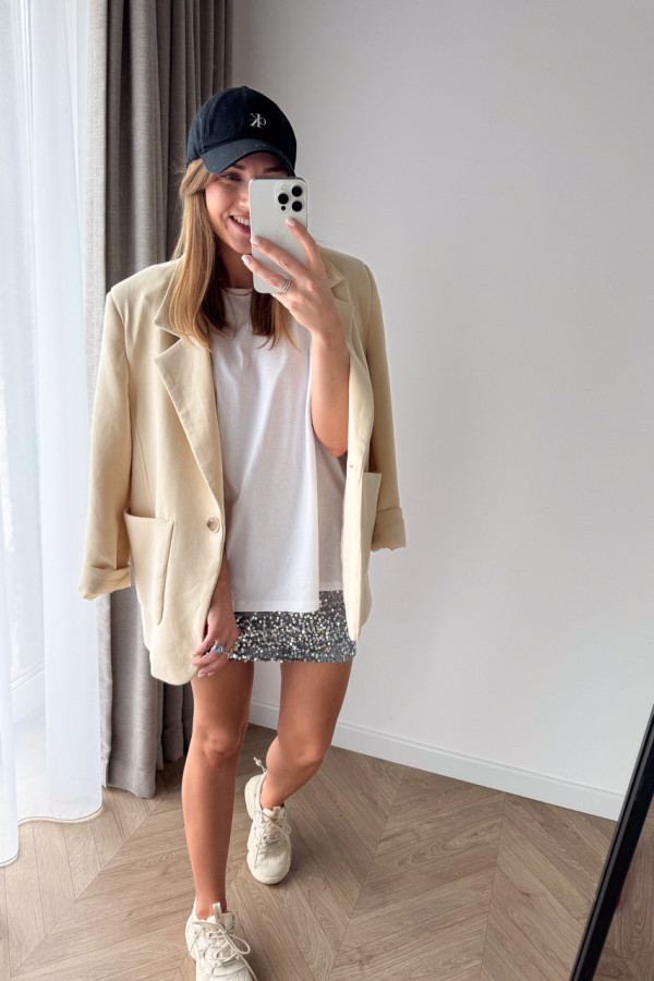 SPÓDNICZKA Z WISKOZOWĄ PODSZEWKĄ CEKINOWA SREBRNA 6