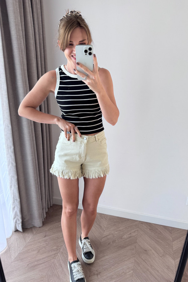 SPODENKI BEŻOWE DŻINSOWE POSTRZĘPIONE NEW YORK 5