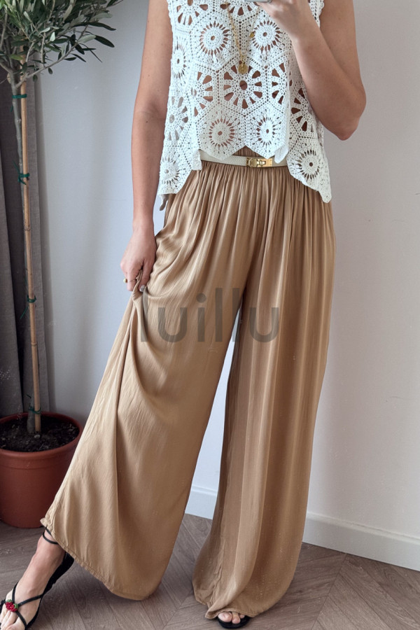 SPODNIE WISKOZOWE FISTASZKOWE SZEROKIE MIAMI 2