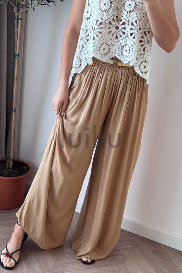 SPODNIE WISKOZOWE FISTASZKOWE SZEROKIE MIAMI 3