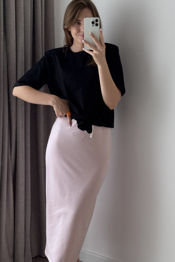 KOSZULKA BAWEŁNIANA Z RÓŻĄ I GUMKĄ DO WŁOSOW CZARNA ROSALINA 2