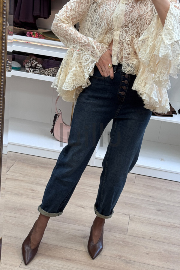 SPODNIE MOM FIT Z GUZIKAMI W UNIKATOWYM KOLORZE DŻINSU 6